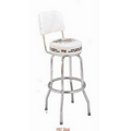 Back Single Ring Bar Stool w/ Seat, Band & Back - 1 Side Logo